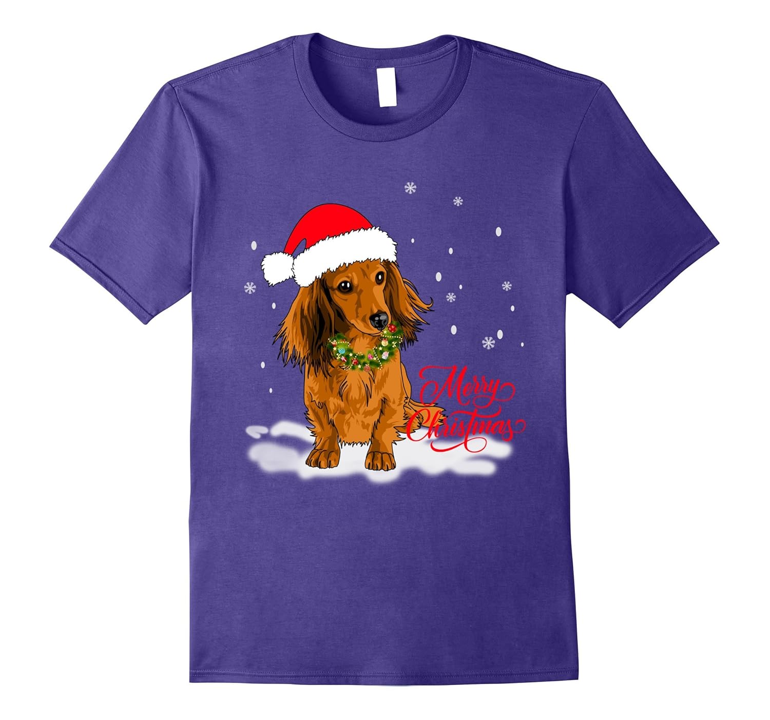 Dachshund Christmas Tshirts-Rose