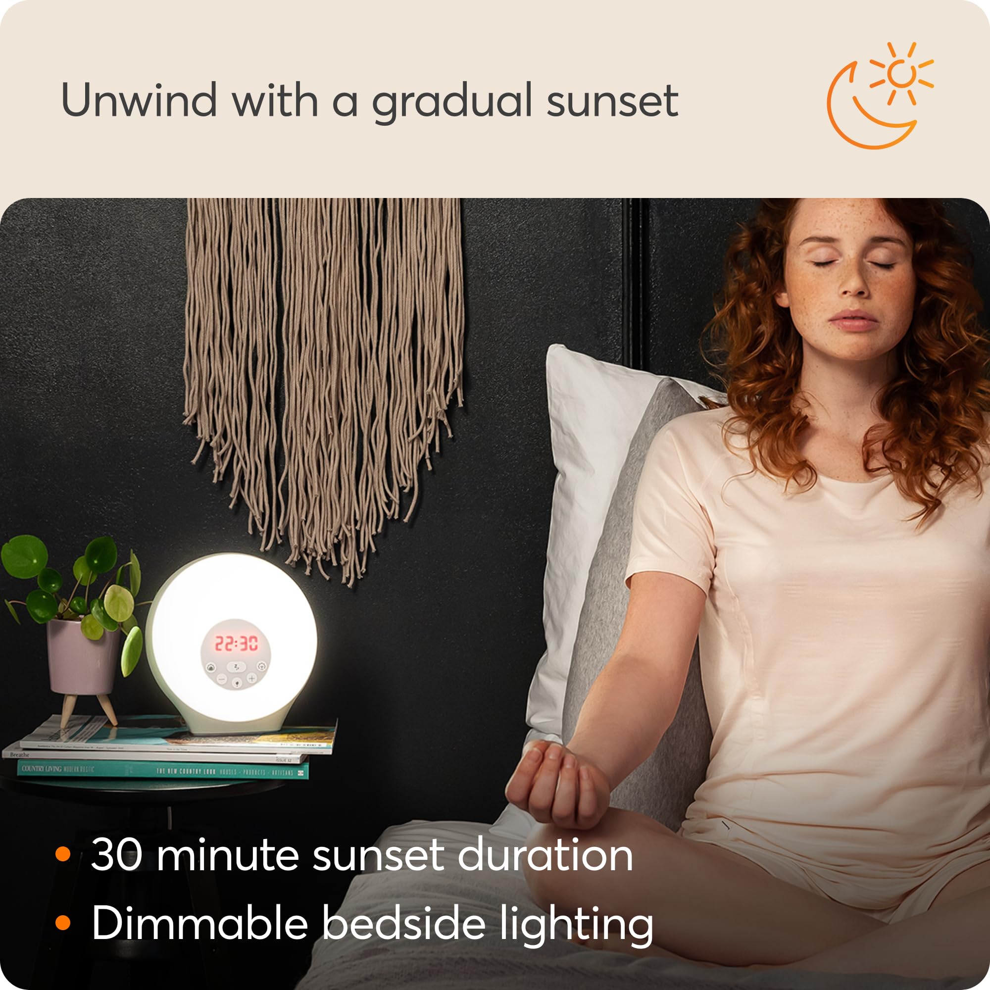 Lumie Sunrise Alarm - Sunrise Wake-up Alarm, Sunset Sleep Feature, Sounds and Mood Lighting, White