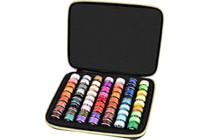 ALKOO 63 Slots Bobbin Case Holder - Bobbins Thread Organizer Storage - Spools Box Compatible with Brother for Singer for Babylock for Janome for Kenmore Sewing Machine (Black)