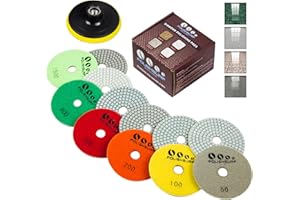 Diamond Polishing Pads 4 Inch Wet Dry Set 7 Pieces for Concrete Marble Quartz Stone Countertop Granite Polishing - by POLISHSURF