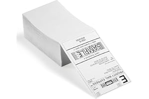 OFFNOVA Thermal Direct Labels, Pack of 500 Fan-Fold 4”x6 Shipping Labels with Perforation, Compatible with Rollo, Permanent Adhesive, Commercial Grade