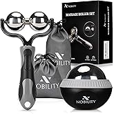 Nobility Massage Ball Roller– Ice Cold and Hot for Deep Tissue and Sore Muscle Relief of Stiffness and Stress, Body, Neck, Back, Foot, Plantar Double Grey