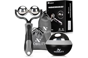 Nobility Massage Ball Roller– Ice Cold and Hot for Deep Tissue and Sore Muscle Relief of Stiffness and Stress, Body, Neck, Back, Foot, Plantar Double Grey