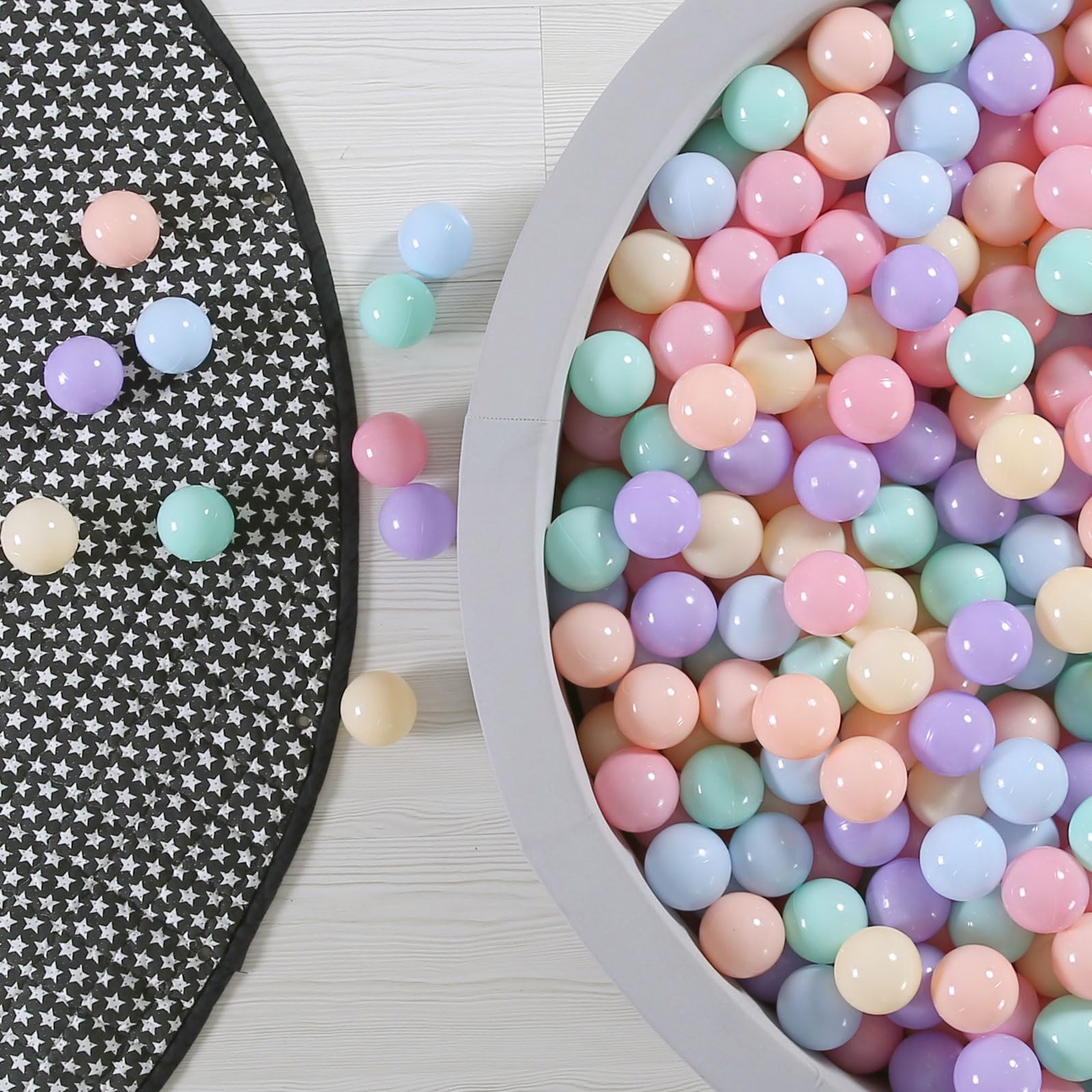 GOGOSO Ball Pits Balls for Toddlers Pack of 50 100 200 Plastics Shape Ball Non-Phthalate Non-BPA Non-Toxic 2.2-Inch Crush Proof Play Balls