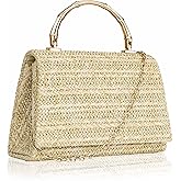 Larcenciel Women's Evening Handbags, Glitter Top Handle Evening Clutch Purse w/Chain for Party Prom Wedding Cocktail Club