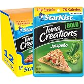 StarKist Tuna Creations BOLD Jalape&ntilde;o, 2.6oz Pouch, 12-Pack | 14g Protein Per Serving, Wild Caught, Shelf Stable Seafood, Gluten Free, Soy Free, No Draining, Ready to Eat for Salads