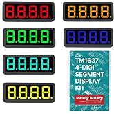 Lonely Binary 6-Pack TM1637 4-Digit 0.56" LED Display for C++ &amp; ESP32 | with Enclosures &amp; Film Covers for ESP32-S3, Raspberry Pi Pico Projects