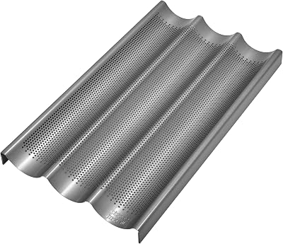 Chicago Metallic Commercial II Perforated Baguette Pan 3 Cavity 15 inch Aluminum