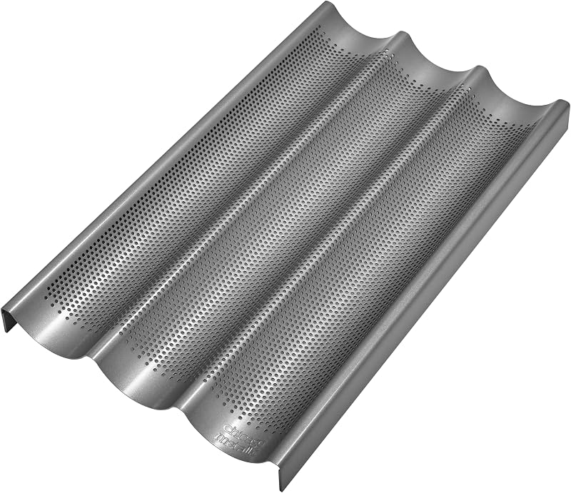 Chicago Metallic Commercial II Perforated Baguette Pan 3 Cavity 15 inch Aluminum