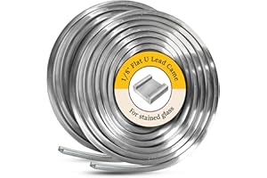 GLASSCO 1/8" Flat U Lead Came for Stained Glass | 2 6ft Hobby Came for Stained Glass | Strong & Malleable for Smooth Soldering | Ideal for Panels, Windows & Crafts | Lead roll for Hobbyists & Artists