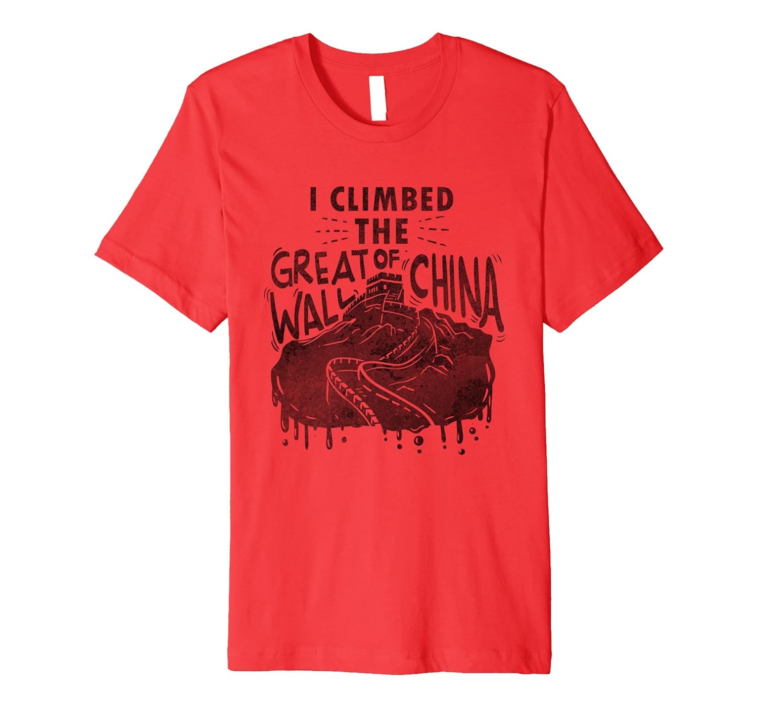 I Climbed The Great Wall of China T-Shirt - black slim fit u-ANZ