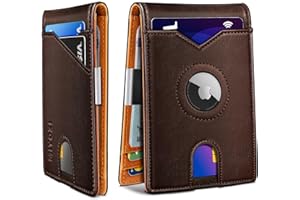 miyozi Airtag Wallet for Men,with Money Clip 11 Cards Slim Front Pocket Leather RFID Blocking Wallet with Gift Box