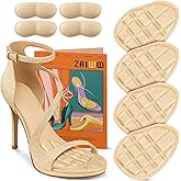 ZAIWOO Metatarsal Pads Women, Ball of Foot Cushions, High Heel Inserts, All Day Pain Relief and Comfort, No Slip Heel Grips Liners Shoe Pads for Loose Shoe(Beige)