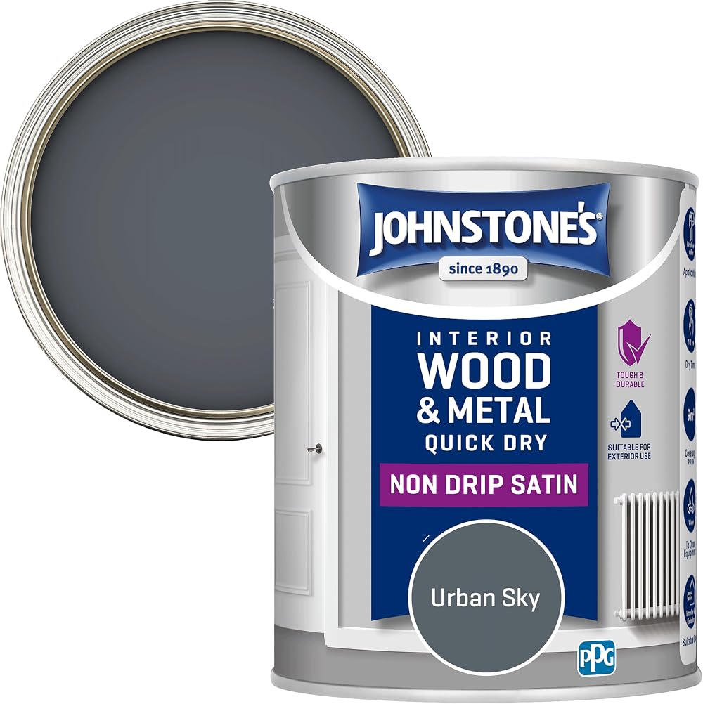 Johnstone's Wood & Metal Paint Satin Urban Sky 750ml Water Based