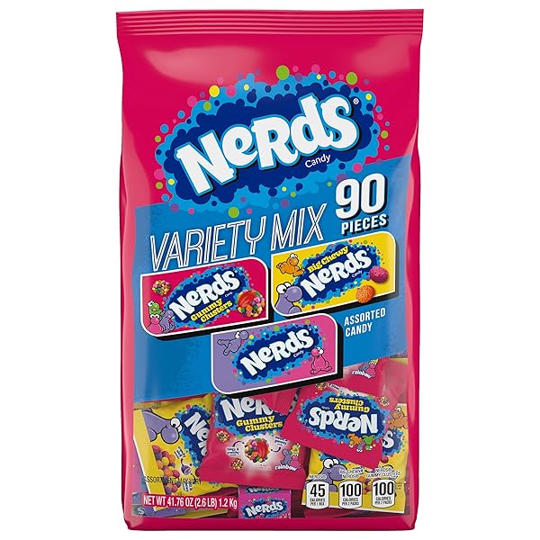 NERDS VARIETY MIX, INDIVIDUALLY WRAPPED ASSORTED CANDY, 41.76...