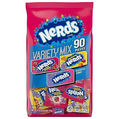 Nerds Variety Mix, Individually Wrapped Assorted Candy, 41.76 Ounce (90 Count)