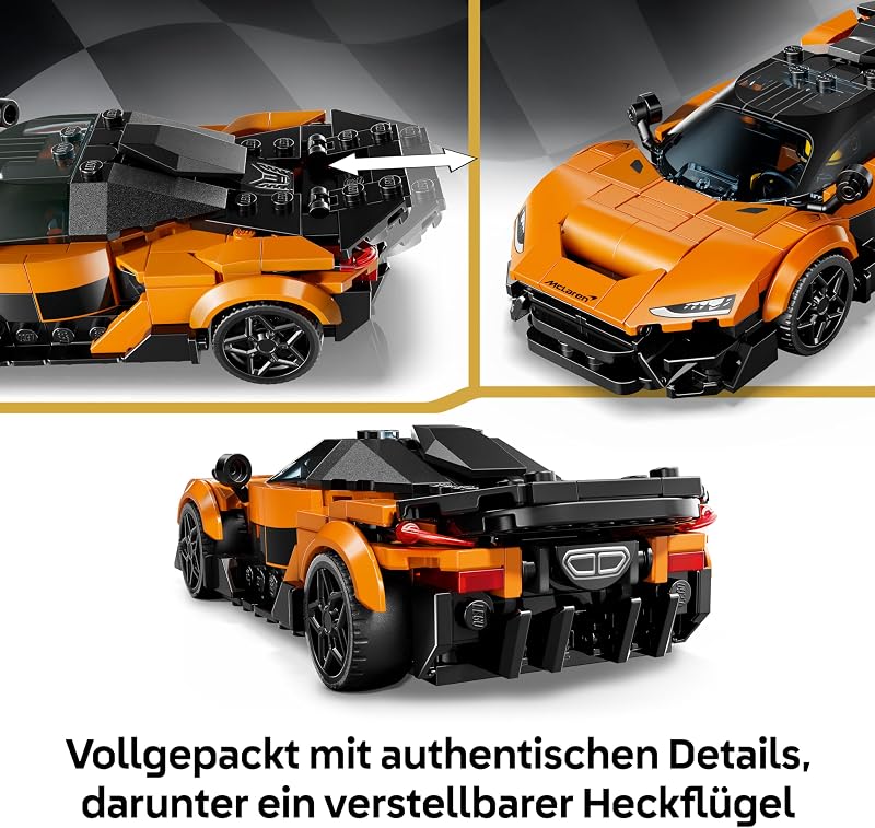Speed Champions McLaren W1 - Modellauto mit sammelbarer Fahrer Minifigur - Geburtstagsgeschenkidee für Jungen ab 9 Jahren und Motorsportfans - 77257
