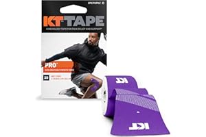 KT Tape, Pro Synthetic Kinesiology Athletic Tape, 20 Count, 10” Precut Strip, Epic Purple