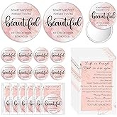 Cinnvoice Inspirational Mini Compact Mirror Bulk for Women Pink International Women's Day Gifts Portable Round Purse Mirrors Employee Appreciation Gift for Coworker Nurse(25 Sets,Beautiful)