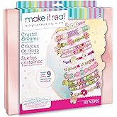 Make It Real: Crystal Dreams Nature Song - Create 9 Unique Charm Bracelets, 461 Pieces, Green Pink &amp; Purple, All-in-One, DIY Charm &amp; Bead Jewelry Kit, Tweens &amp; Girls, Arts &amp; Crafts, Kids Ages 8+
