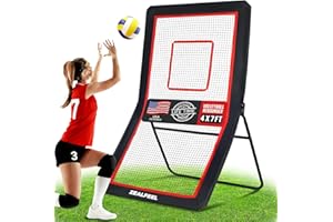 ZEALFEEL Lacrosse Rebounder, 4x7FT/4x6FT Volleyball Rebounder for Backyard with 5 Rebound Angles, Target Strip, Lacrosse Rebound Net Perfect for Lax Baseball Volleyball & Soccer Practice