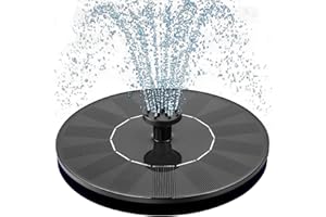 Solar Bird Bath Fountain Pump, Solar Fountain with 6 Nozzle, Free Standing Floating Solar Powered Water Fountain Pump for Bir