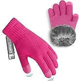 MAGISDU Kids Gloves Winter Alpaca Wool Knit Fleece Lined Gloves Touchscreen Warm for Boys Girls Children Toddler