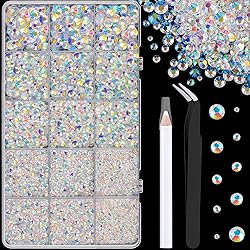 16000Pcs Resin Jelly Rhinestones with Tweezers for