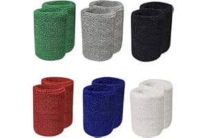 AQSXO Sports Wristbands Cotton Sweat Bands, for Basketball, Baseball, Running Athletic Sports.