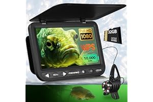 FishPRO [2024 Upgrade] 7'' Underwater Fishing Camera [HD 1080P] w/DVR -32GB, [Easy Plug & Play] Ice Fishing Camera Underwater