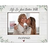 HUKINE Nonnie Gifts Picture Frame 5x7, Nonny Nonni Gifts for Grandma Birthday Christmas Mother's Day from Grandkids, Gift for Grandma Picture Photo Frames for Tabletop Desk Decor