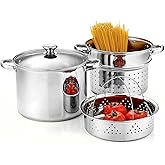 Stainless Steel 4 Piece Pasta Cooker Steamer Multi-Pot