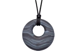 MUNCHABLES: JEWELRY FOR KIDS THAT CHEW Munchables Scribbles Sensory Chew Necklace – Chewy Fidget Toy for Adults, Teens, Boys and Girls (Gray)