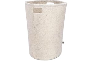 Parker Baby Co. Nursery Laundry Hamper - Large Felt Storage Basket and Baby Hamper for Nursery (White)