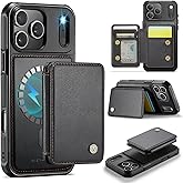Hongxinyu Wallet Case for iPhone 17 Pro Max Compatible with MagSafe for Men Women, 2 in 1 Detachable Magnetic Phone Case with Card Holder Kickstand RFID Blocking for iPhone 17 Pro Max, Black