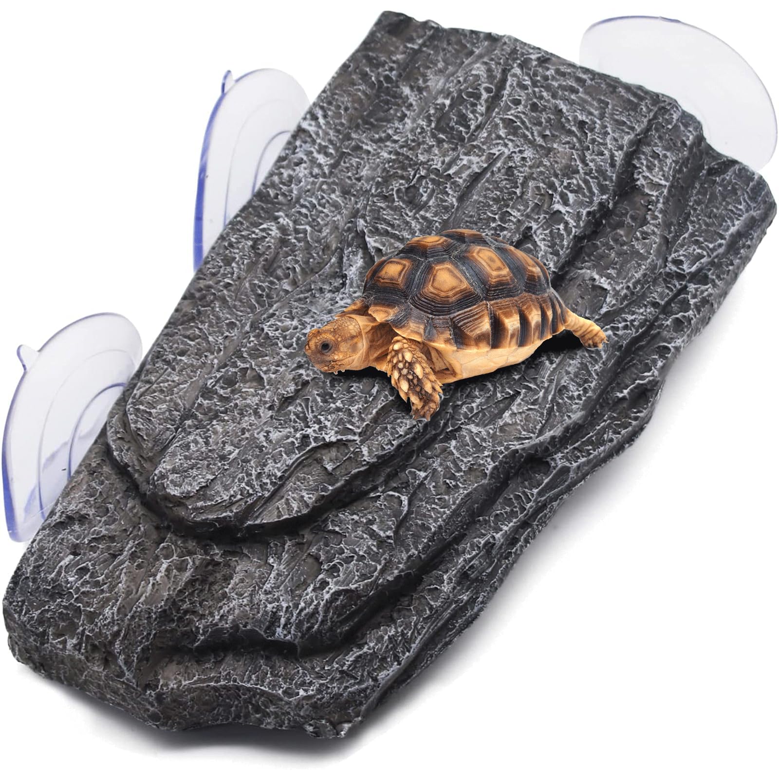 BigTron Turtle Platform, Floating Turtle Pier Rectangular Terrapin Dock PU Foam Aquarium Float Decoration Bask Terrace Climb Brazilian Tortoise (22 * 13 * 4cm(Grey))