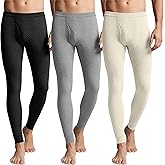 August Alley 3 Pack Men's Waffle Thermal Bottom Long Underwear Johns Soft Base Layer