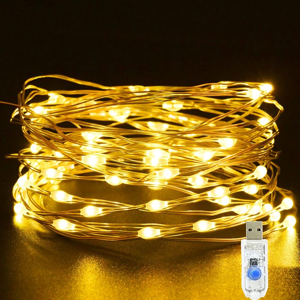 Etopgo USB Fairy Lights 5M 50LED 8 Modes Warm White Indoor Outdoor