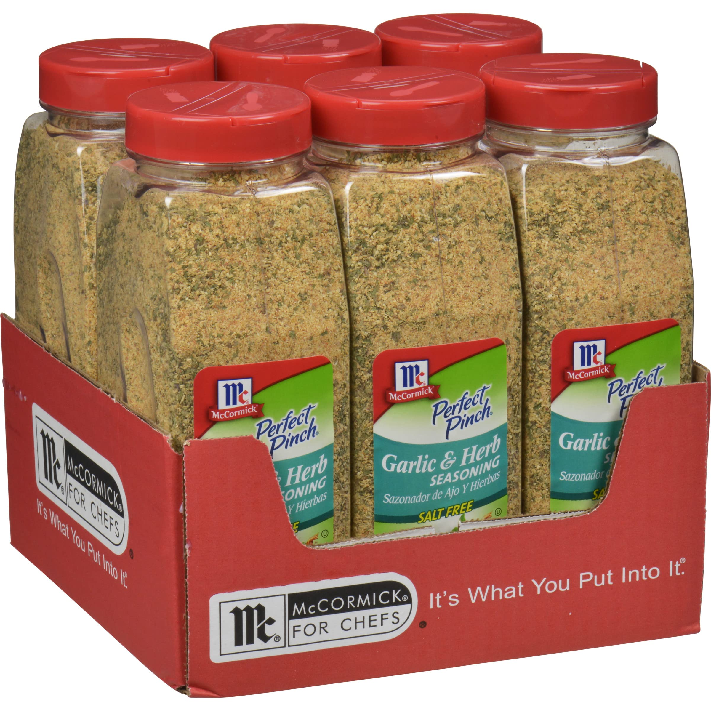McCormick Perfect Pinch Garlic & Herb Salt Free Seasoning, 19 oz (Pack of 6) - Six 19 Ounce Containers of Garlic Herb Seasoning to Add Zesty Flavor to Chicken, Pasta, Salads and More Image