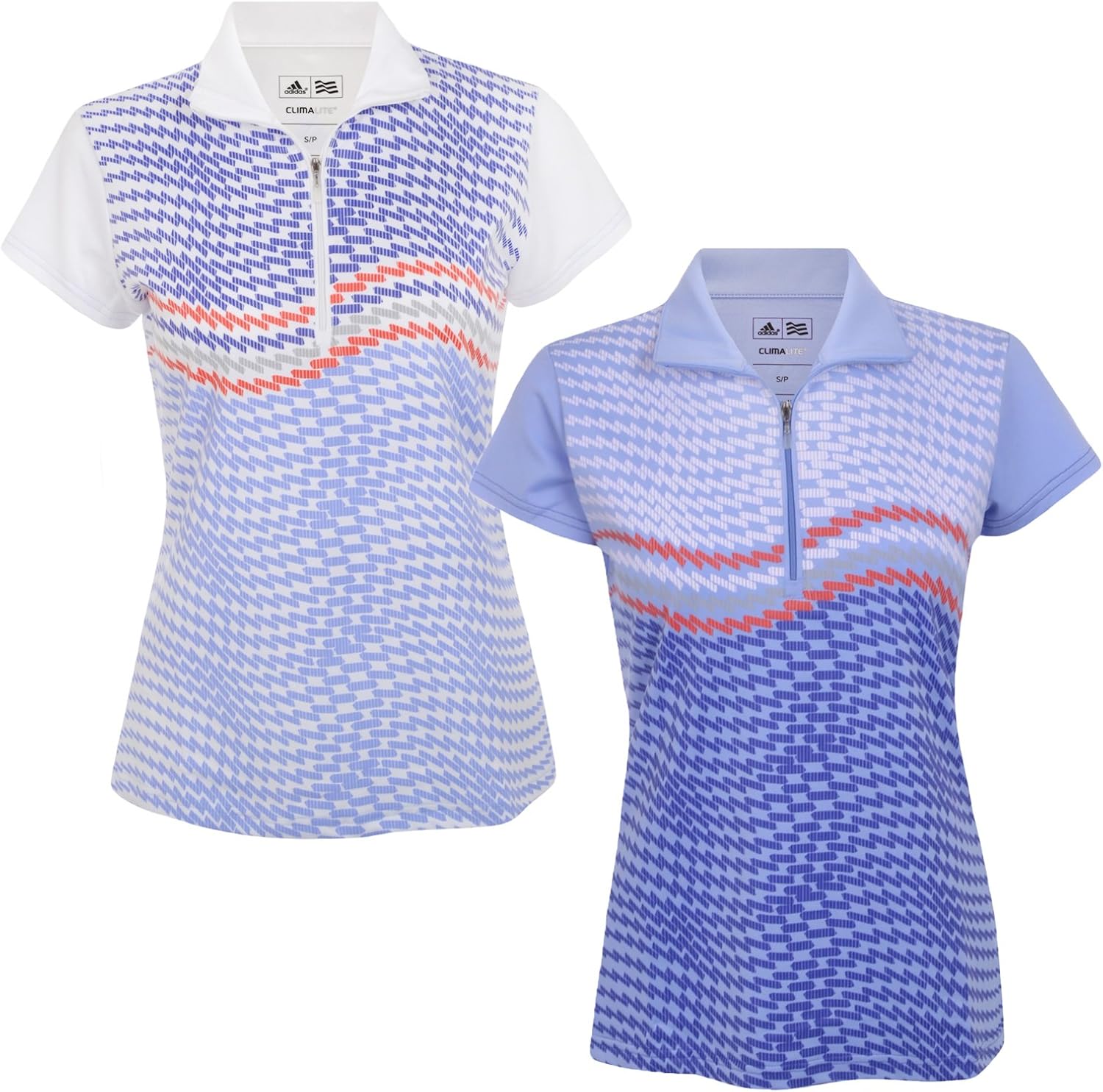 adidas Performance Damen Climalite Golf Shirt mit Reißverschluss Bedruckt Amazon.de Bekleidung