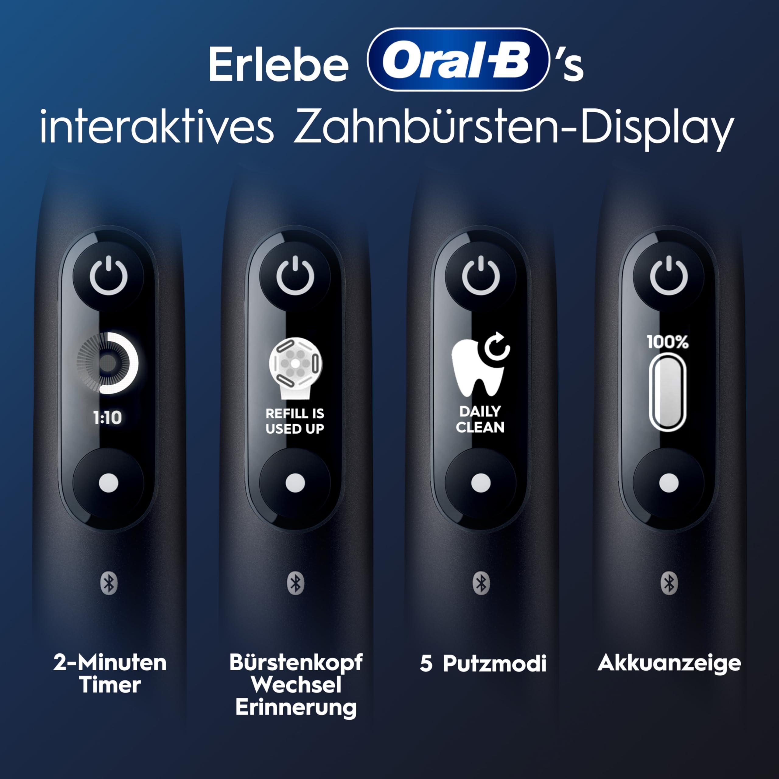 Oral-B iO Series 6 Plus Edition Elektrische Zahnbürste/Electric Toothbrush, Inkl. 3 Aufsteckbürsten, 5 Putzmodi für Zahnpflege, Reise-Etui, Designed by Braun, Schwarz 5