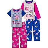 Peppa Pig Girls Pajamas for Toddler Kids | 4 Piece Sleepwear Sets for Toddler Girls Pajama Bottoms and Sleep Shirts