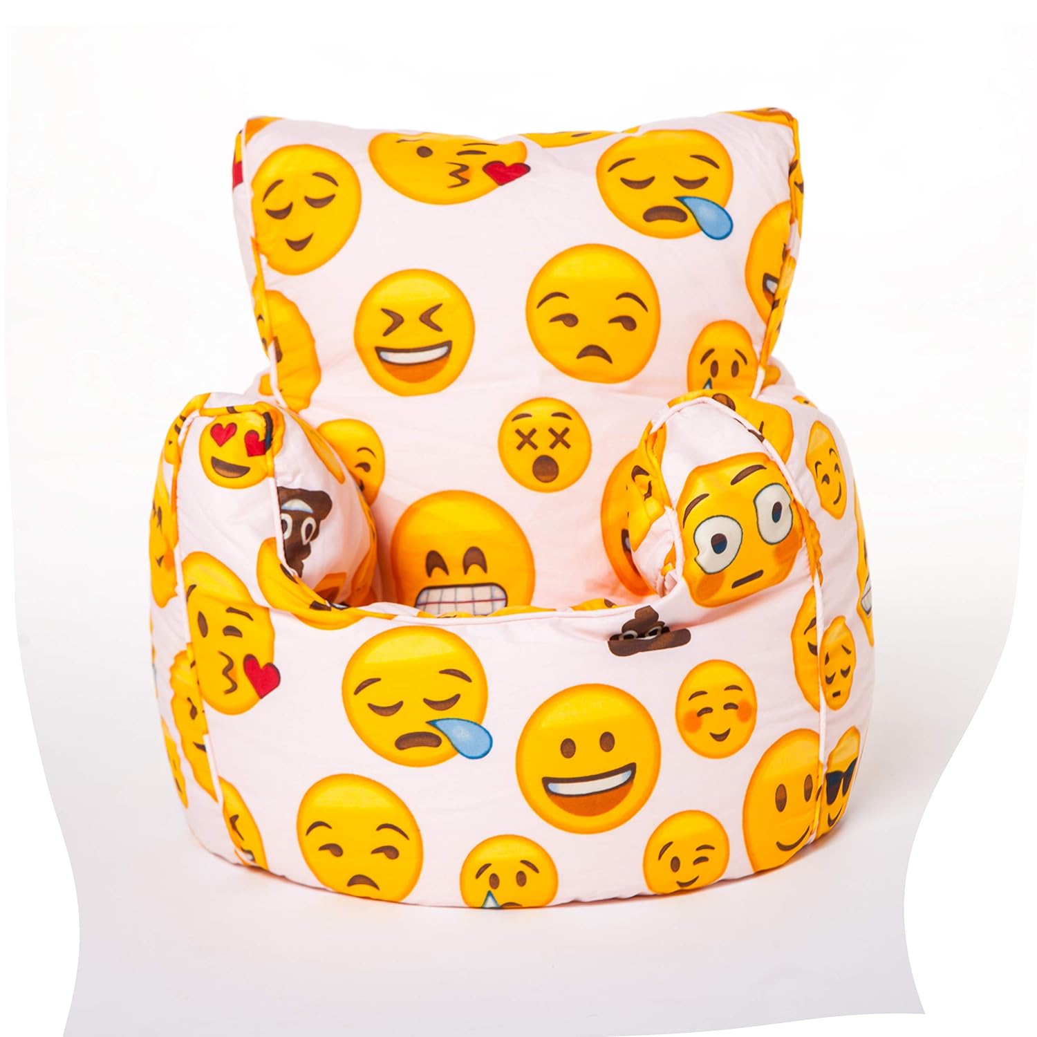 Shopisfy Children's Filled Printed Bean Bag Chair Emoji Girl Design