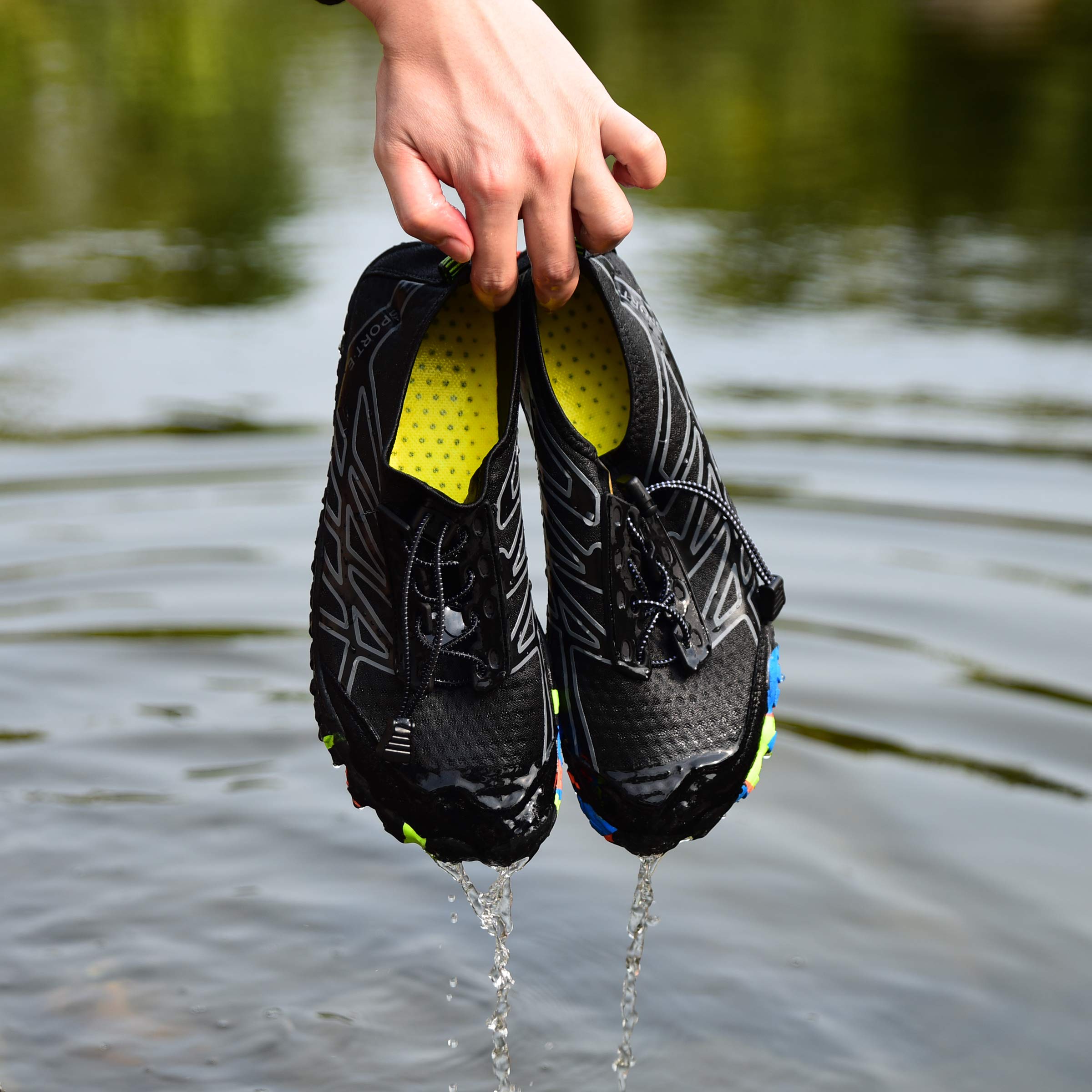 KARAZZO Mens Water Shoes Slip-on Toe Shoes Barefoot with Superior Cushioning