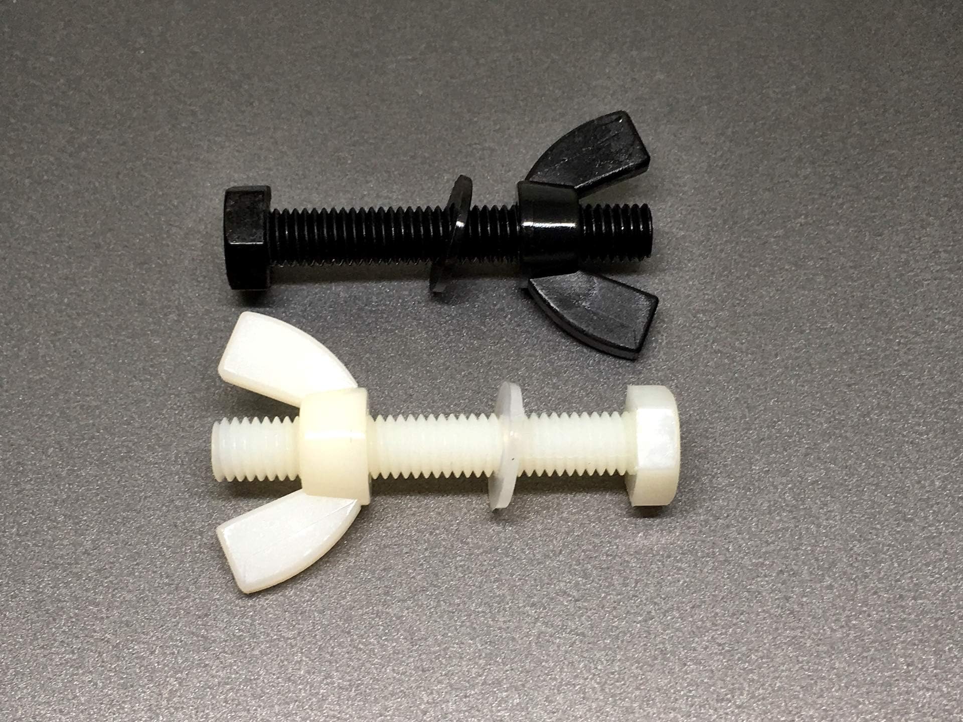 RacePro - 12x White Tough M4 Hex bolt/Washer / Wing Nut Combo - Nylon Plastic - 30mm Length