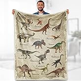 Aimego Dinosaur Blanket Gifts for Boys Kids Dino Jurassic World Educational Gifts for Toddler Dinosaur Lovers Children Baby Girls Birthday Christmas Throw Blankets 50"x60"