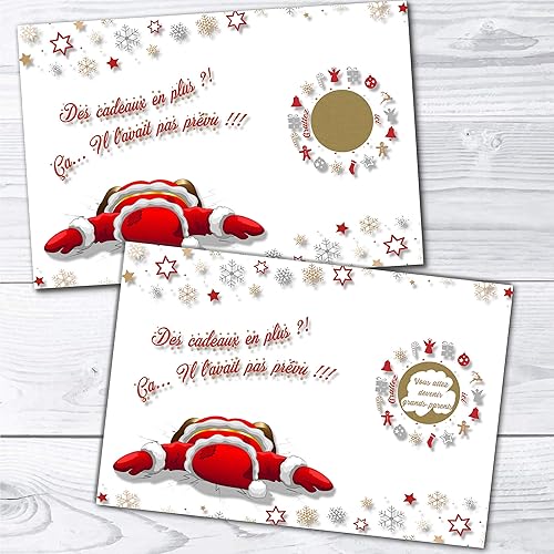 Carte à Gratter Noël Personnalisable Annonce Naissance Grossesse Pour Grands Parents Futur Papa Tante Oncle