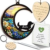 6'' Dachshund Long Hair Memorial Suncatcher, Custom Name, Pet Ornament Window Car Hanging, Sympathy Gift for Loss of Pet, Passed Away Remembrance Gift for Dog Lovers 12-SS1