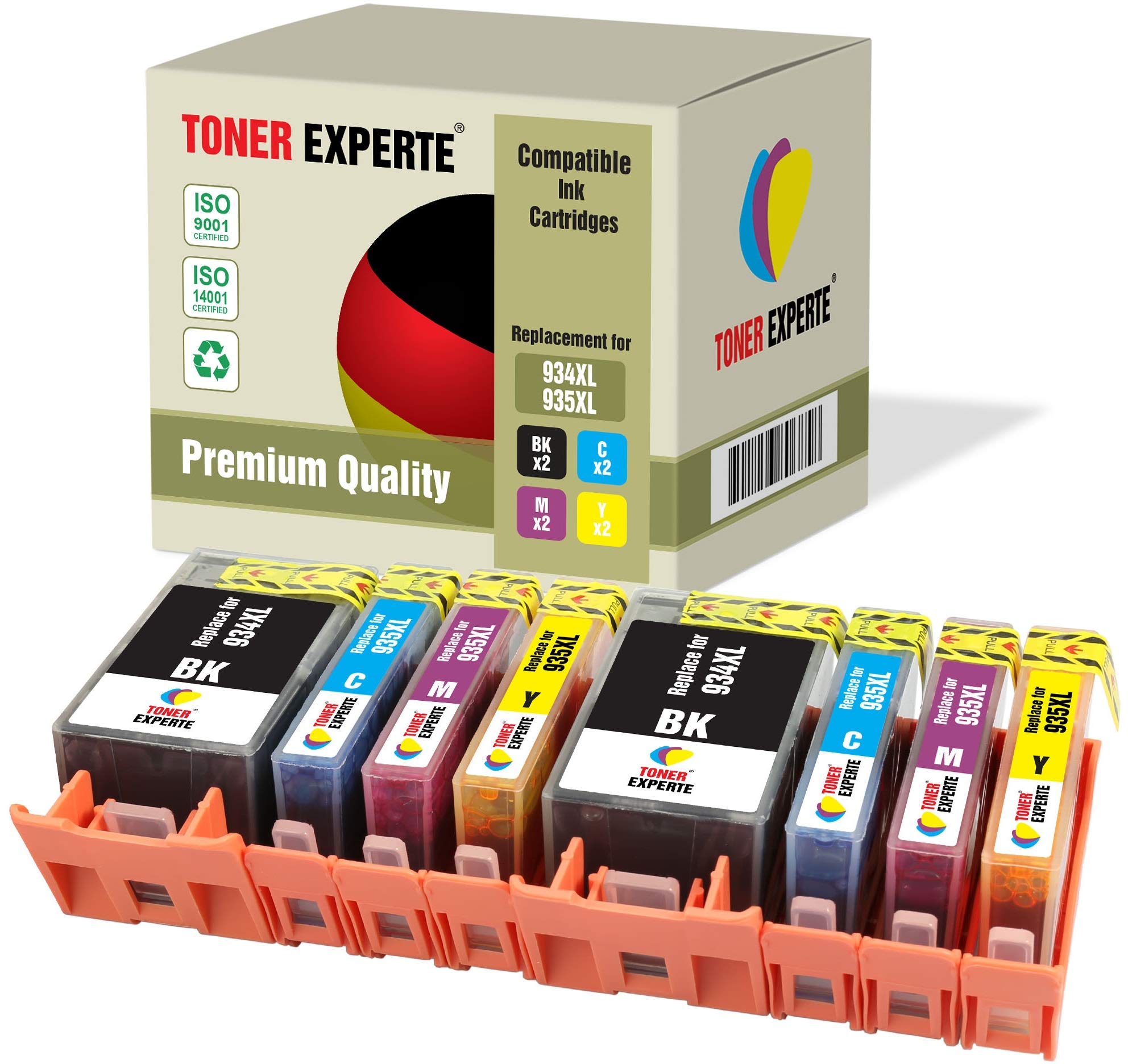 TONER EXPERTE 8 XL Compatible with 934 XL 935 XL 934XL 935XL Premium Ink Cartridges for Officejet Pro 6220, 6230, 6812, 6815, 6820, 6825, 6830, 6835 (2 Black, 2 Cyan, 2 Magenta, 2 Yellow)
