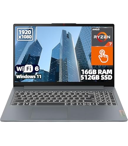 Lenovo IdeaPad Slim 3 15.6 FHD Touchscreen Laptop, AMD Ryzen 7